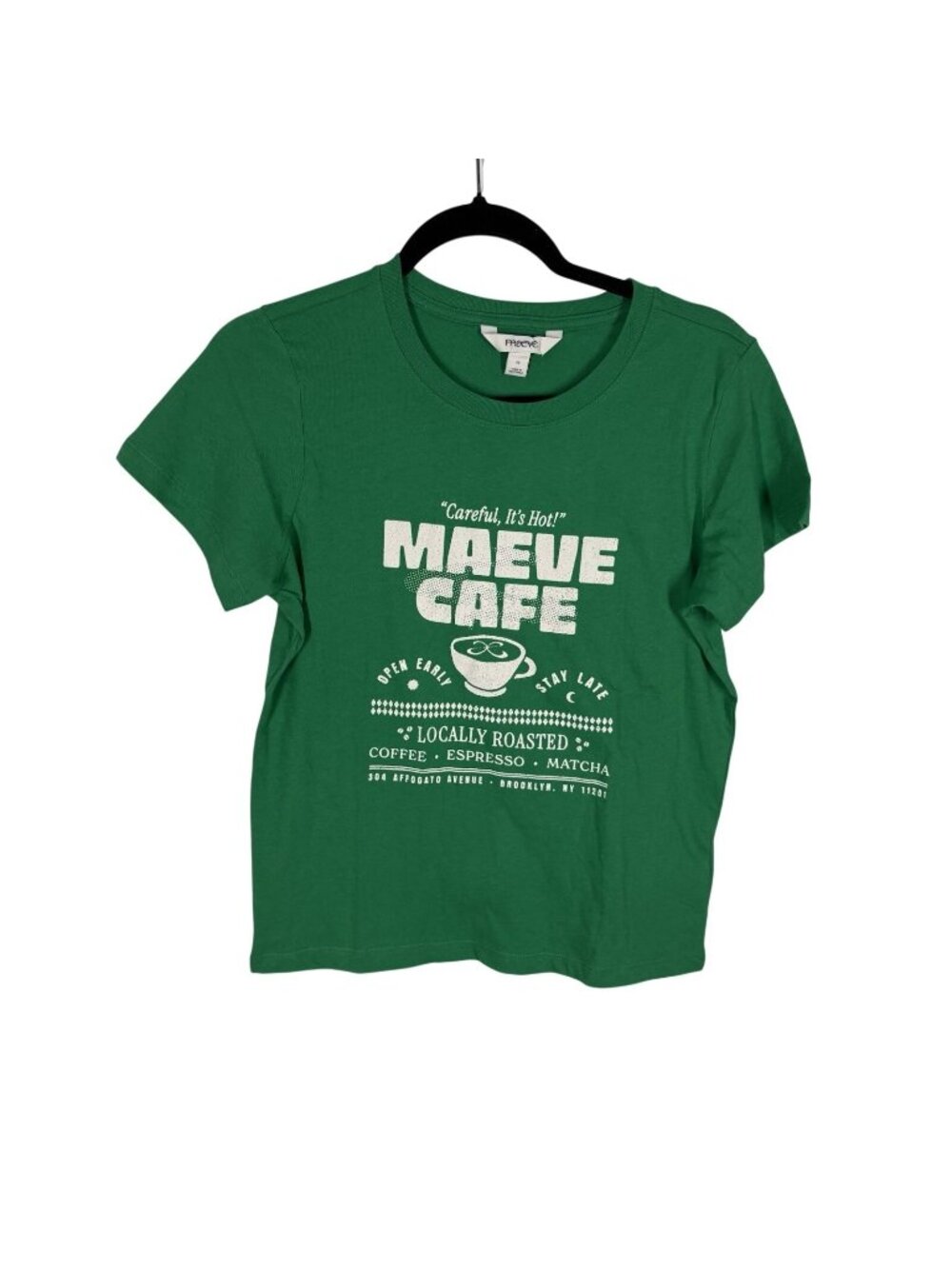 Maeve Anthropologie Sz XS Green Short Sleeve Evelyn Perfect Cotton T-Shirt NWOT - Picture 4 of 10